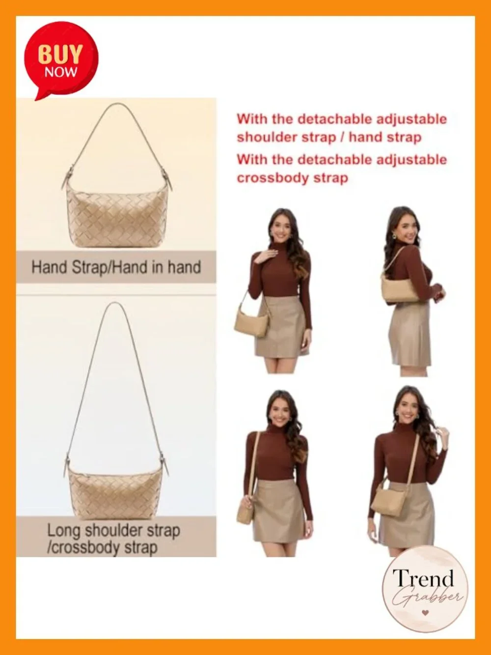 Woven Faux Leather Hobo Bag for Women Shoulder Crossbody Purse